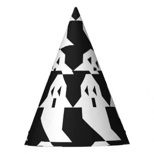 Halloween ghosts: geometric seamless pattern. party hat