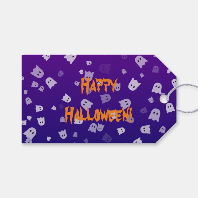 Halloween Ghosts Gift Tags (Front (Horizontal))