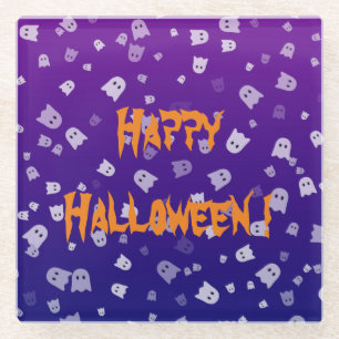 Halloween Ghosts Glass Coaster
