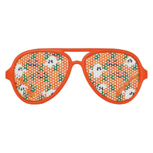 Halloween Ghosts Haunted Pumpkin Patch Aviator Sunglasses