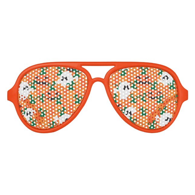 Halloween Ghosts Haunted Pumpkin Patch Aviator Sunglasses (Front)