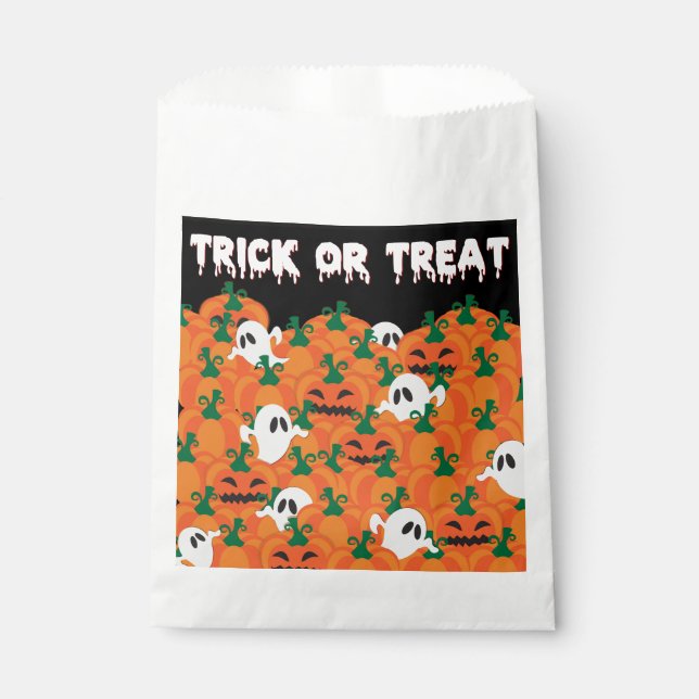 Halloween Ghosts Haunted Pumpkin Patch Favour Bag (Front)