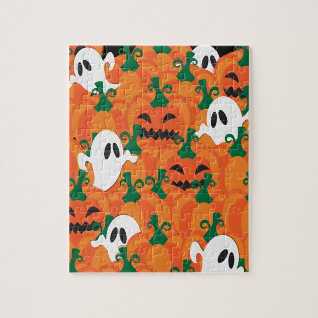 Halloween Ghosts Haunted Pumpkin Patch Jigsaw Puzzle (Vertical)
