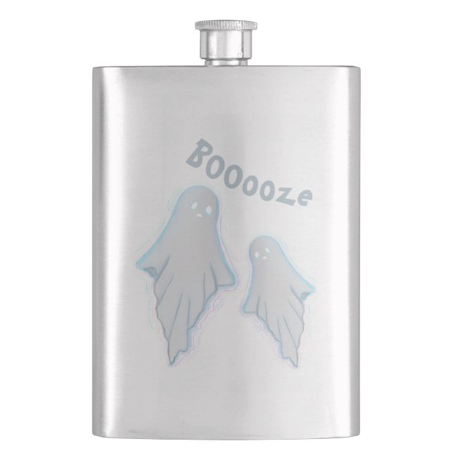 Halloween Ghosts Hip Flask (Front)