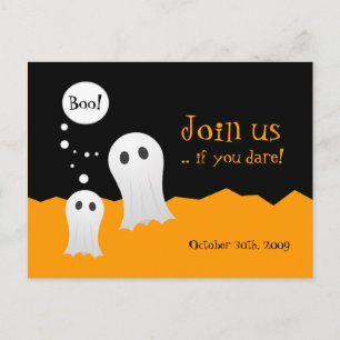 Halloween Ghosts Party Invitation Postcard