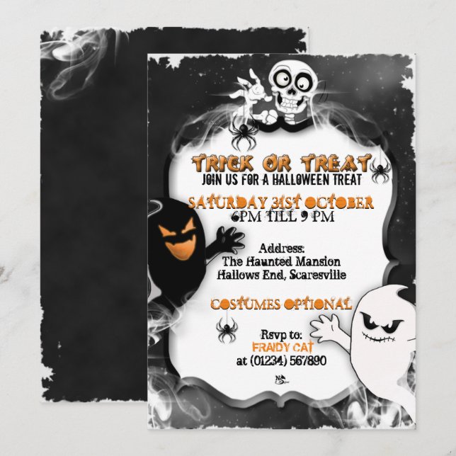 Halloween Ghosts Party Invitations (Front/Back)