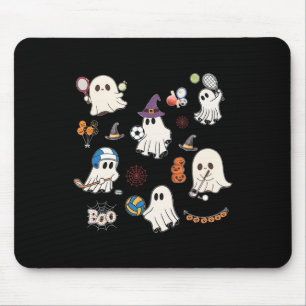 Halloween Ghosts Playing Soccer Tennis Hockey Voll Mouse Pad