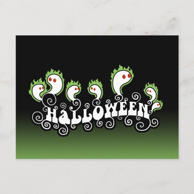 Halloween Ghosts Postcard (Front)