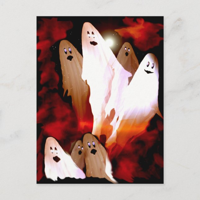 Halloween Ghosts Postcard (Front)