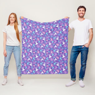 Halloween Ghosts Purple Fleece Blanket