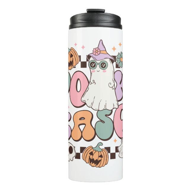 Halloween Ghosts Spooky Season Thermal Tumbler (Front)