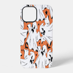 Halloween ghosts: vintage textile texture. iPhone 12 case