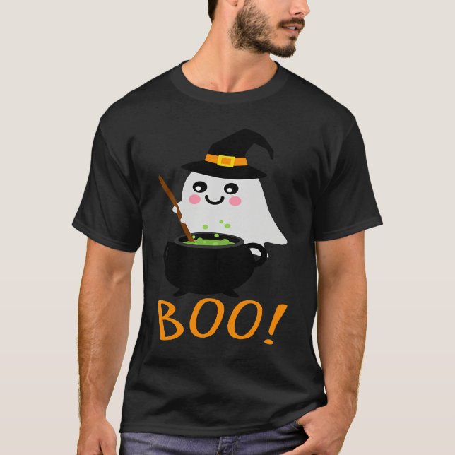 Halloween Ghosts with Magic Cauldron  Magic Potion T-Shirt (Front)