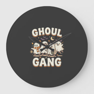Halloween Ghoul Gang Large Clock