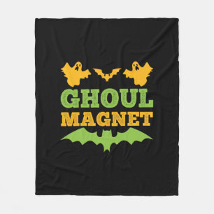 Halloween Ghoul Magnet Birthday Fleece Blanket