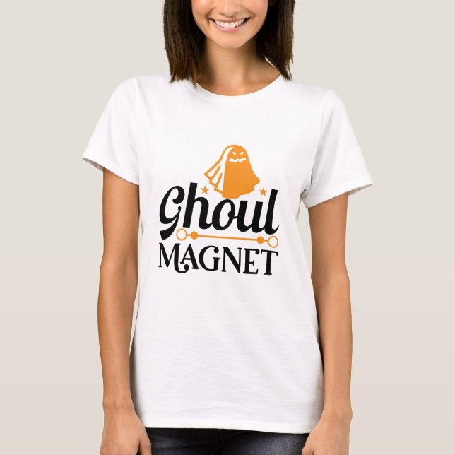 Halloween Ghoul Magnet Birthday T-Shirt (Front)