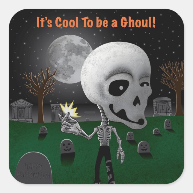 Halloween Ghoul Square Sticker (Front)