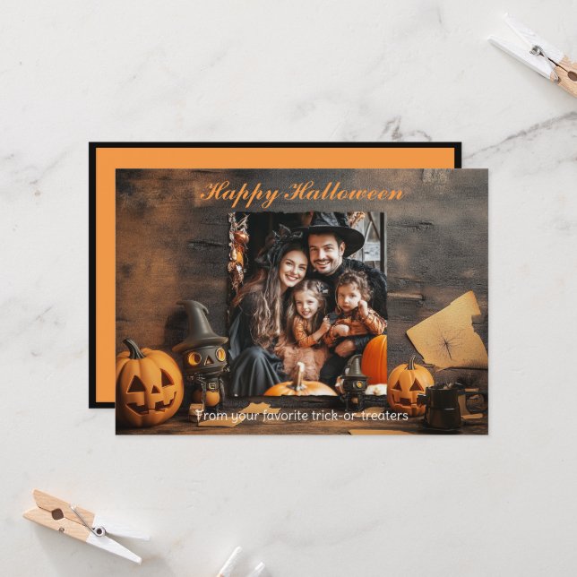 Halloween Ghoul-tastic Greetings Card (Front/Back In Situ)