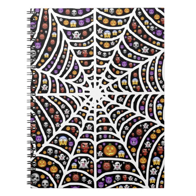 Halloween Ghouls & Goblins in a Spiderweb Notebook (Front)