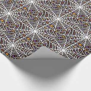 Halloween Ghouls & Goblins in a Spiderweb Wrapping Paper
