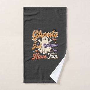 Halloween Ghouls Just Wanna Have Fun Ghost Design Hand Towel