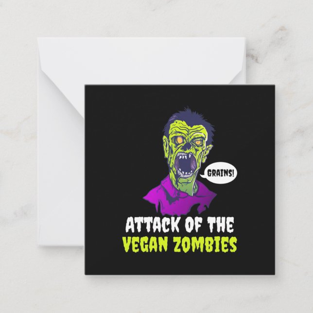 Halloween Gift | Attack Of The Vegan Card (Front)