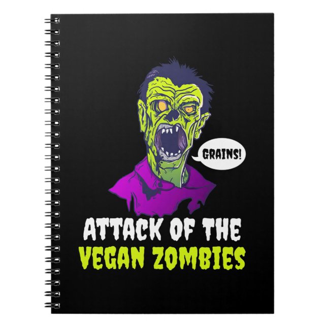 Halloween Gift | Attack Of The Vegan Notebook (Front)