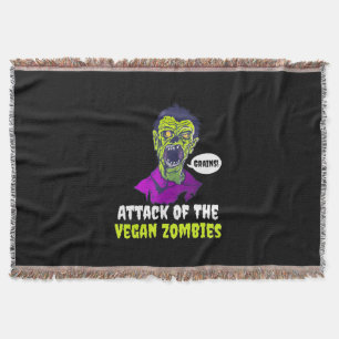 Halloween Gift Attack Of The Vegan Throw Blanket