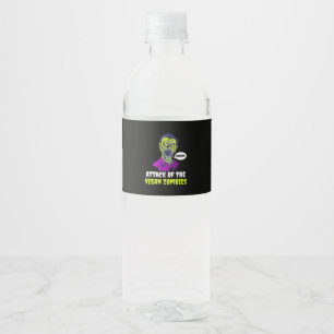 Halloween Gift Attack Of The Vegan Water Bottle Label