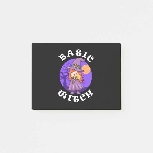 Halloween Gift | Basic Witch Post-it Notes (Front)