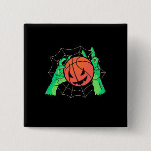 Halloween Gift Basketball Halloween 15 Cm Square Badge