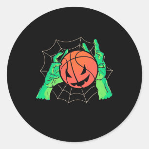 Halloween Gift Basketball Halloween Classic Round Sticker