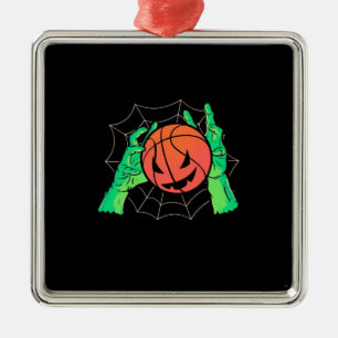 Halloween Gift Basketball Halloween Metal Ornament