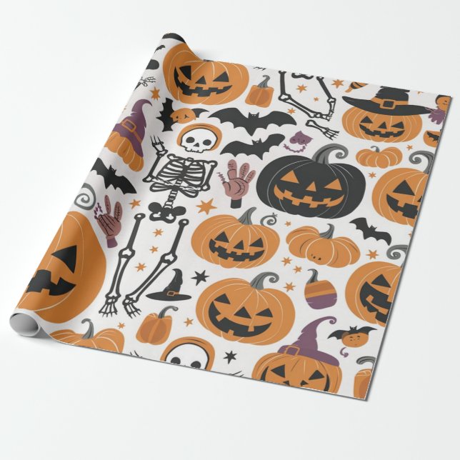 Halloween Gift Paper (Unrolled)