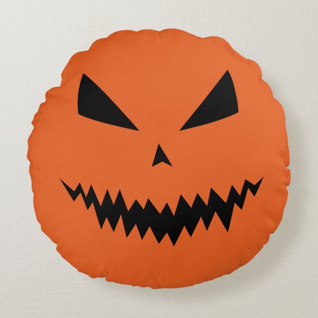 halloween gift,pumpkin face,halloween,spooky,scary round cushion (Front)