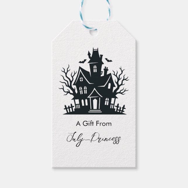 Halloween gift tags, personalised gift tags (Front)