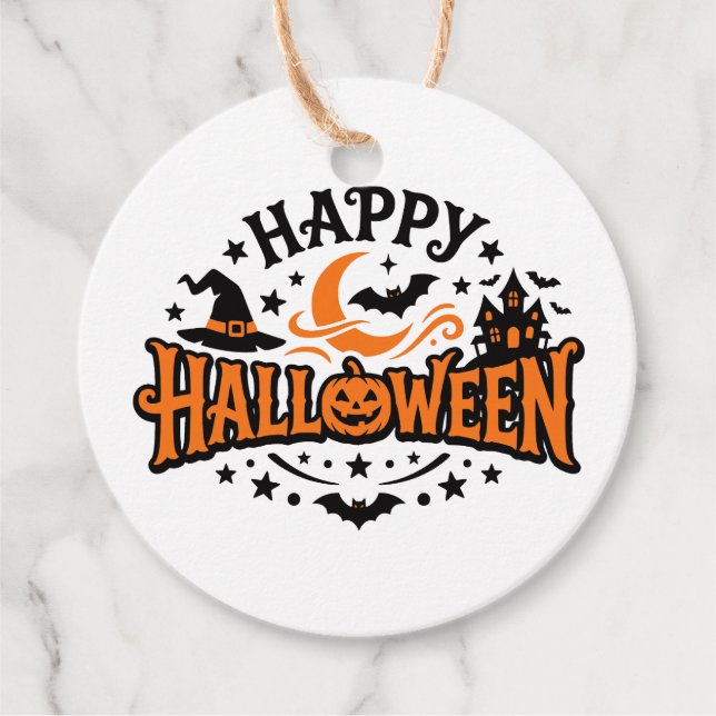 Halloween gift tags, personalised gift tags (Front)