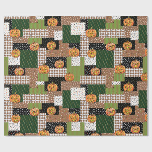 Halloween gift wrapping paper patchwork