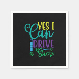Halloween Gift Yes I Can Drive A Stick Napkin