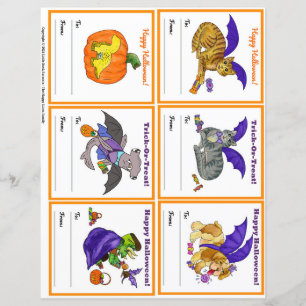 Halloween Gifting Party Class Cards Set 2