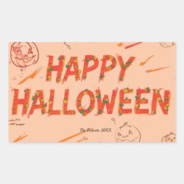 Halloween giftsticker, Minimalist Modern halloween Rectangular Sticker (Front)
