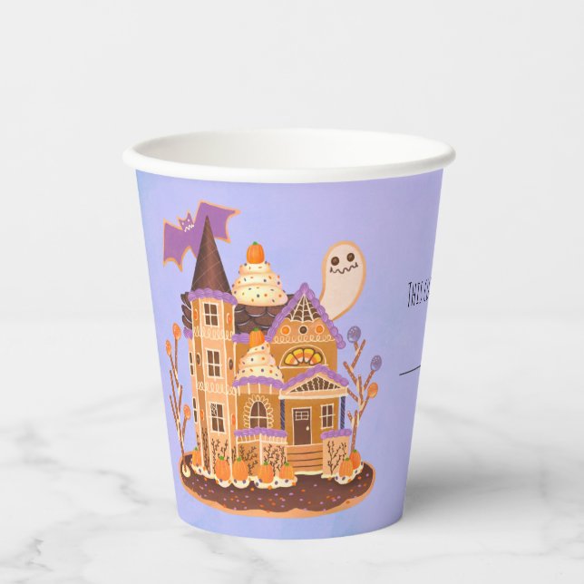 Halloween Gingerbread House Party Paper Cups (Front)