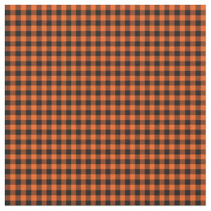 Halloween Gingham 01-Orange-Black Fabric