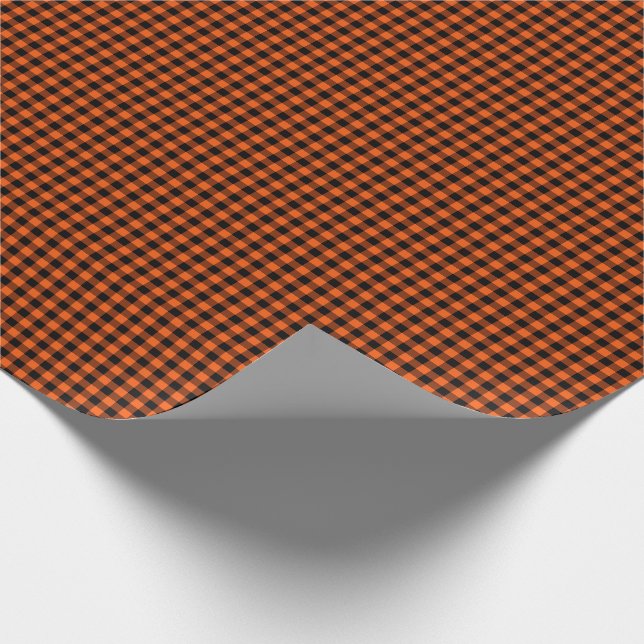 Halloween Gingham 01,Orange-Black-Gift Wrap Paper (Corner)