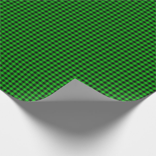 Halloween Gingham 05, Green-Gift Wrap Paper (Corner)