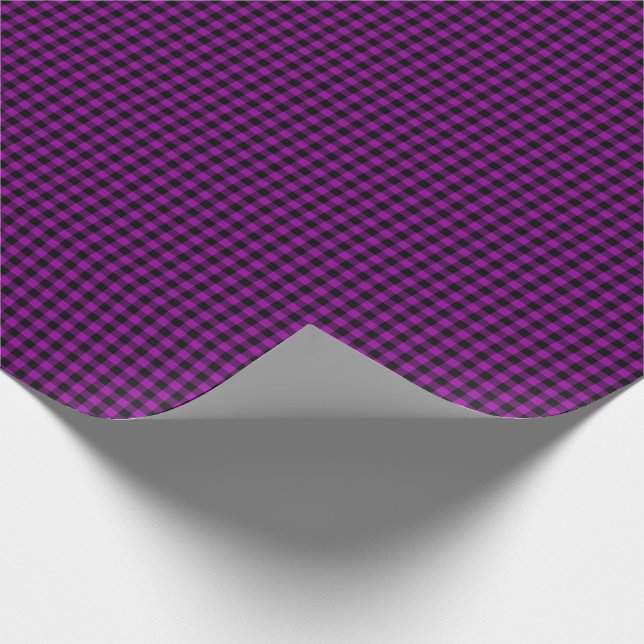 Halloween Gingham 07, Dark Purple-Gift Wrap Paper (Corner)