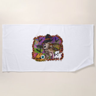 Halloween Giraffe Beach Towel