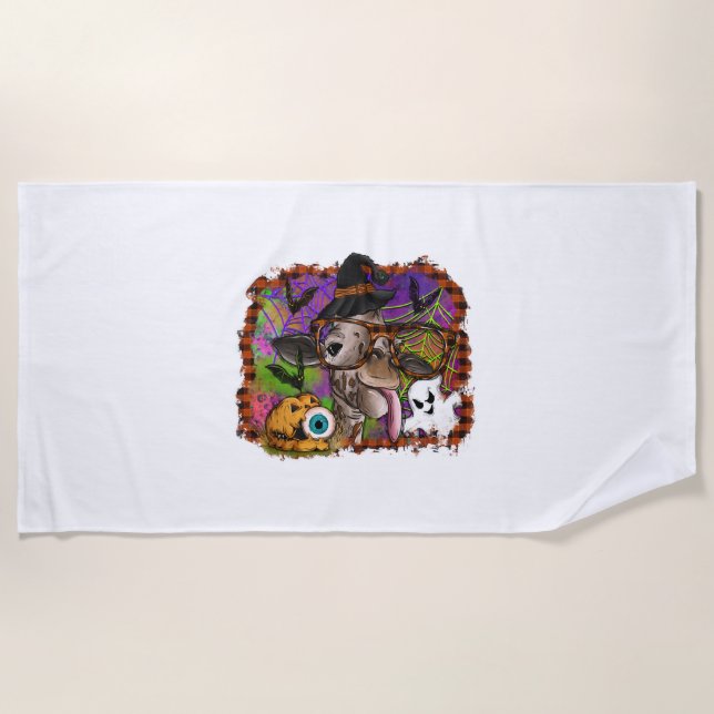 Halloween Giraffe Beach Towel (Front)