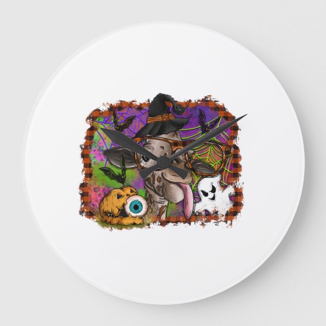 Halloween Giraffe Large Clock (Front)