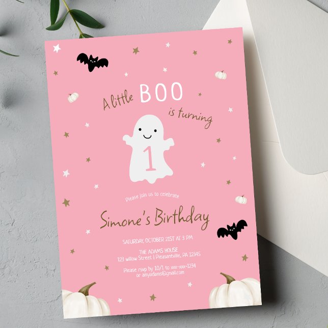Halloween Girl 1st Birthday Invitation (Creator Uploaded)